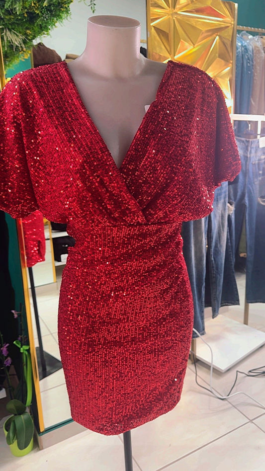 Dress rosso con strass