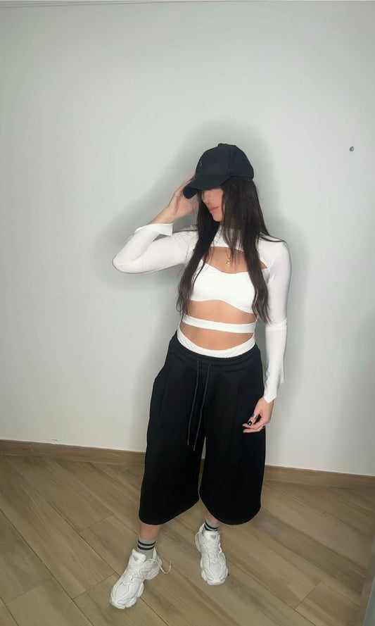 Top Moon bianco donna