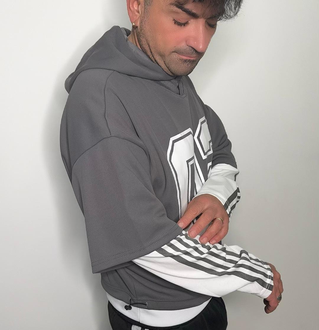 Felpa long sleev uomo grigia