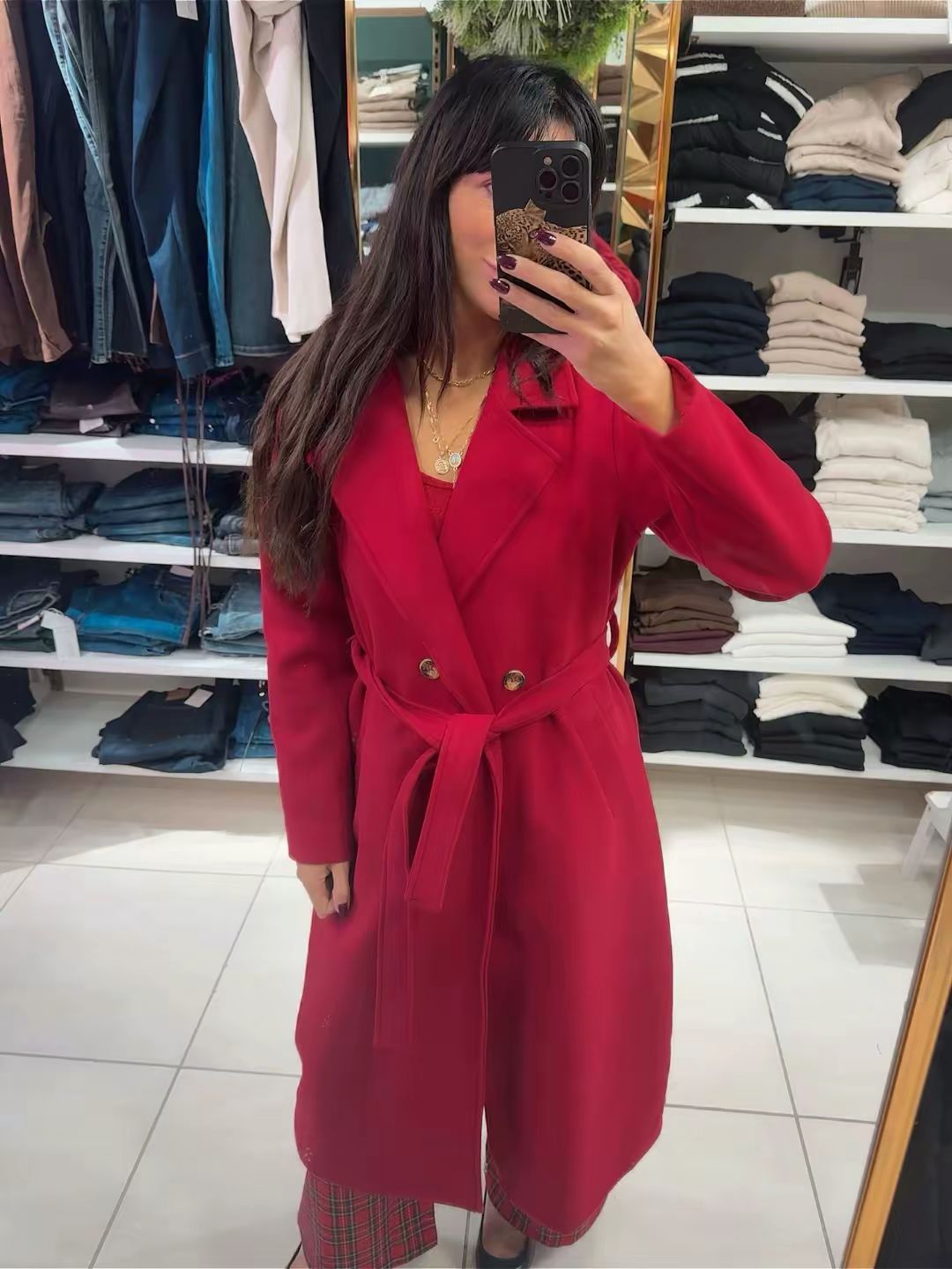 Cappotto lungo rouge