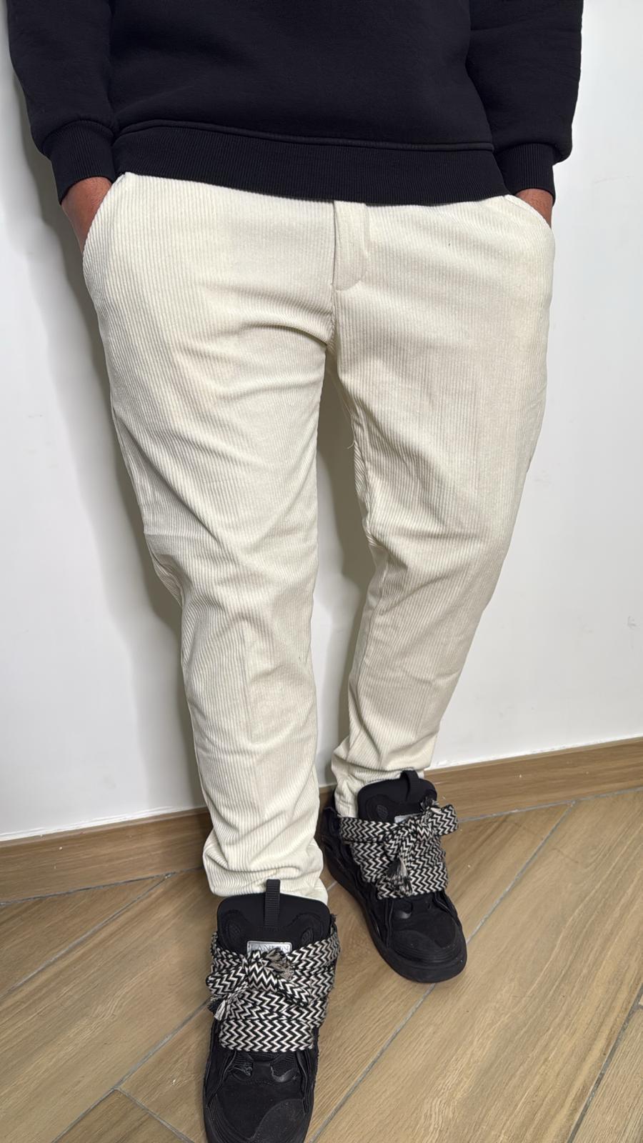 Pantalone velluto bianco dalla 42 alla 52