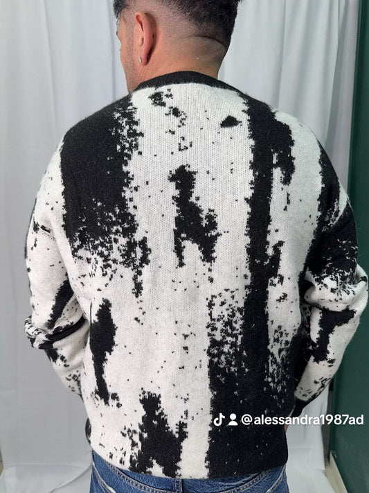 Maglioncino uomo gil nero bianco