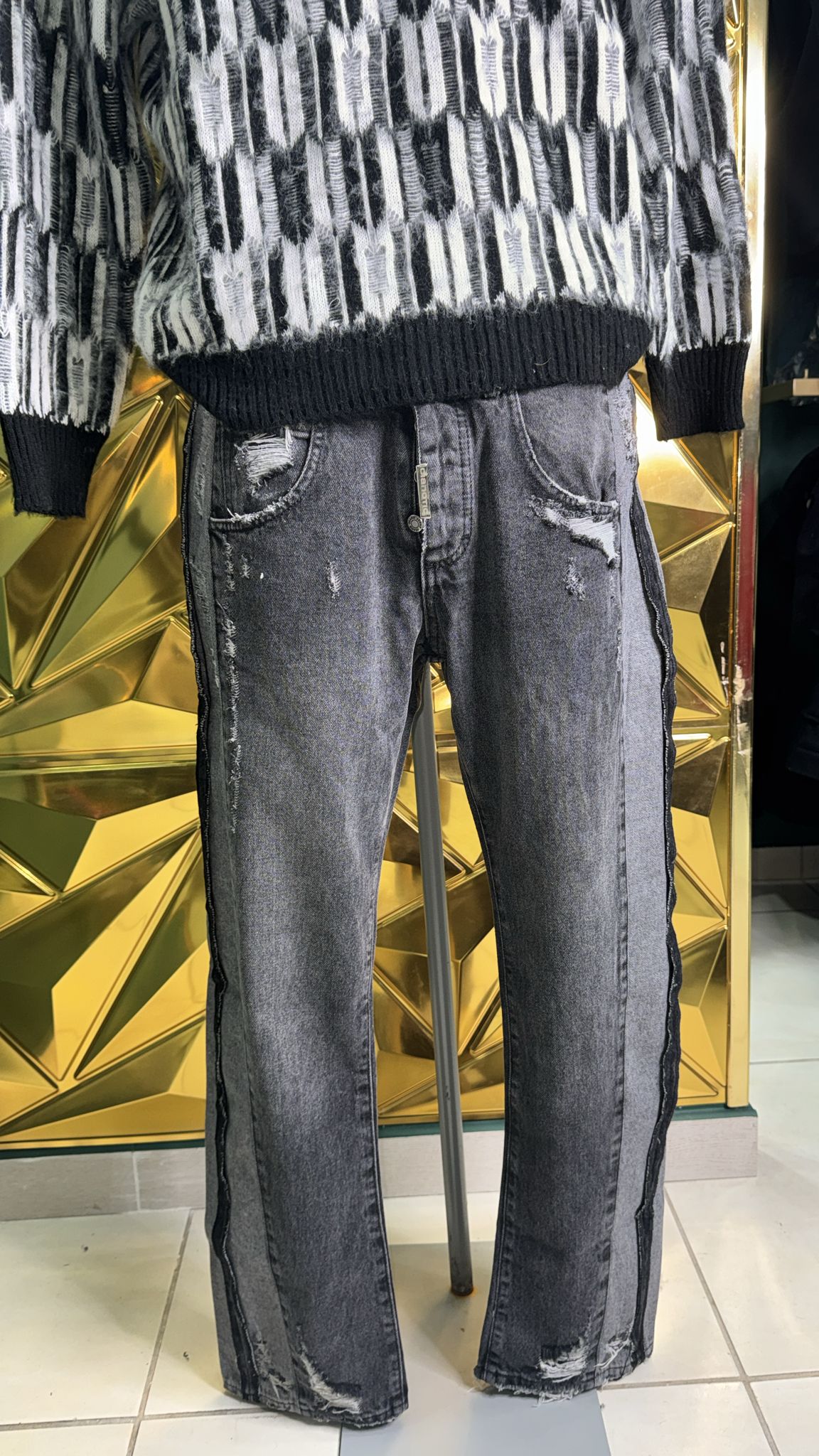 Jeans uomo biker Gray