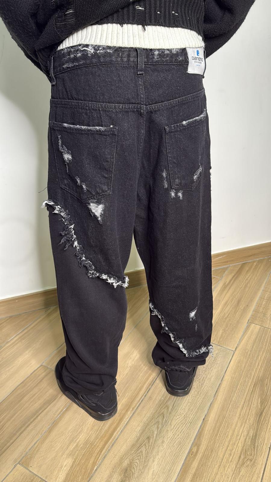 Jeans uomo baggy nero