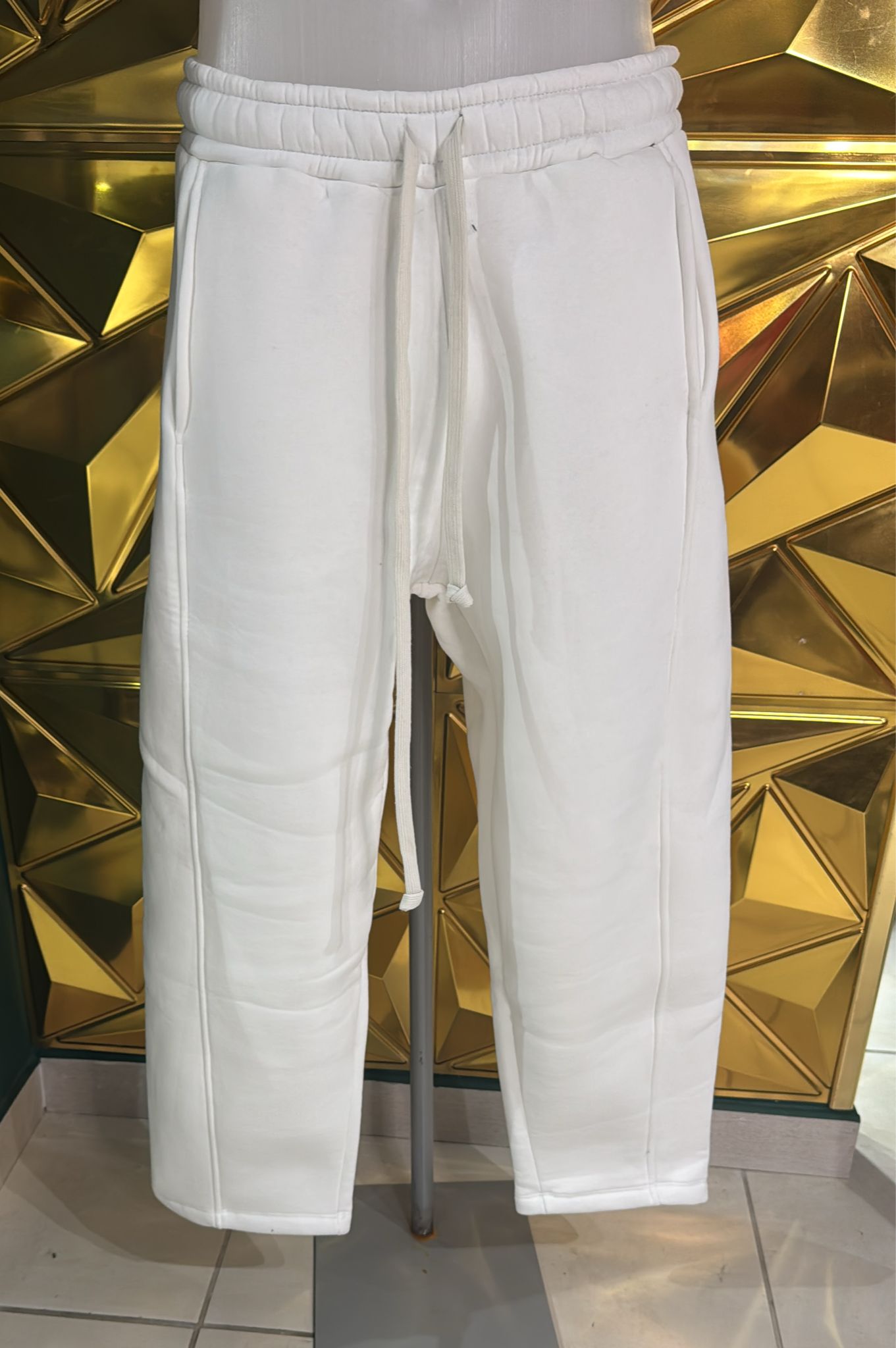 Pantalone tuta uomo fondo largo bianco