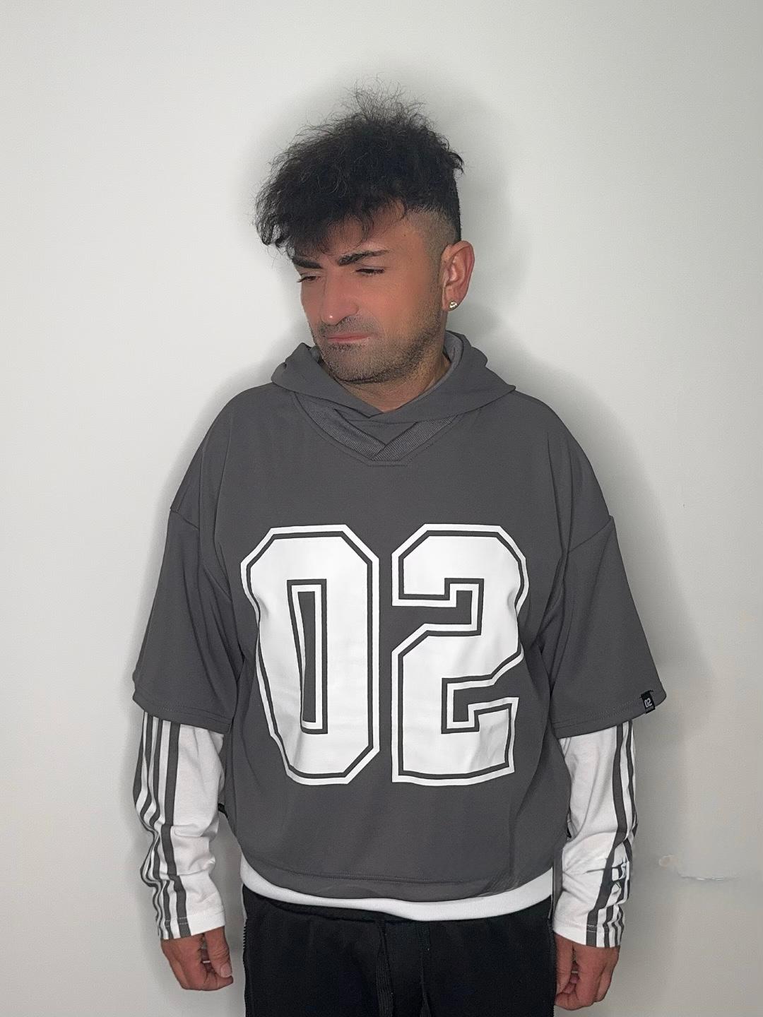 Felpa long sleev uomo grigia