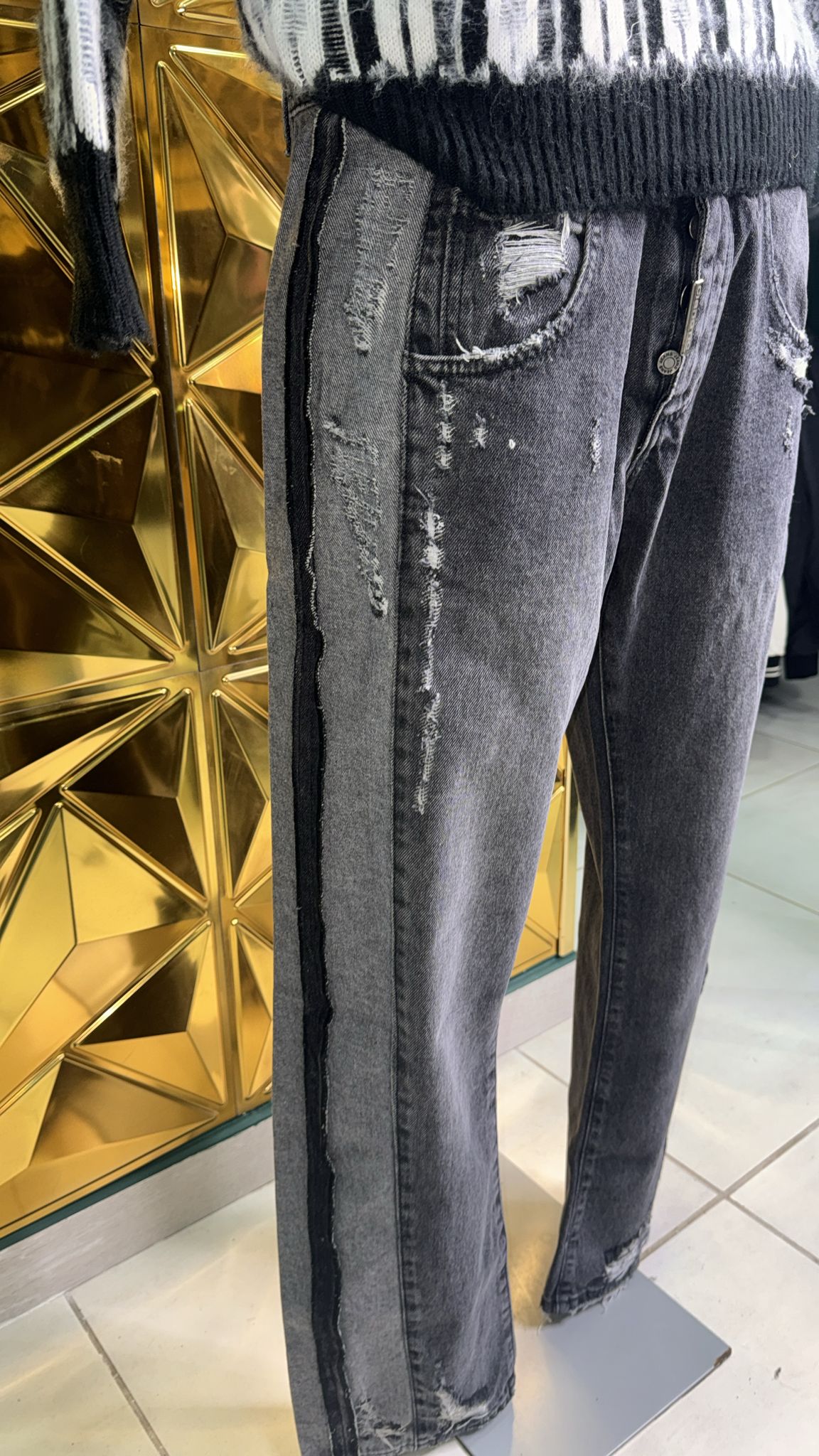 Jeans uomo biker Gray