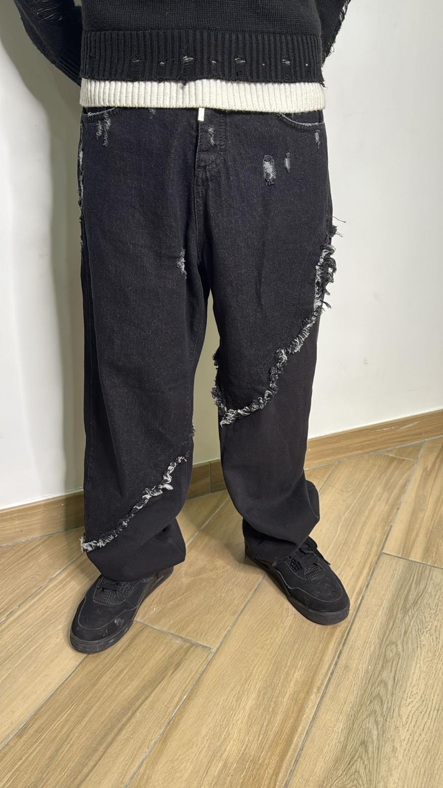 Jeans uomo baggy nero