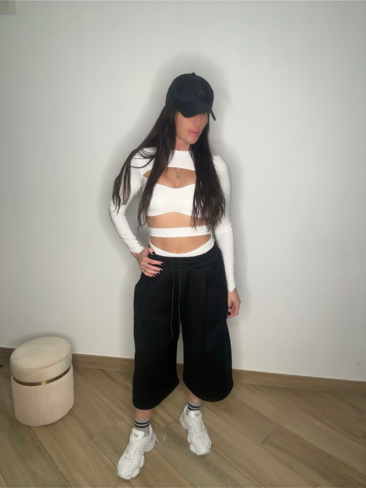 Top Moon bianco donna