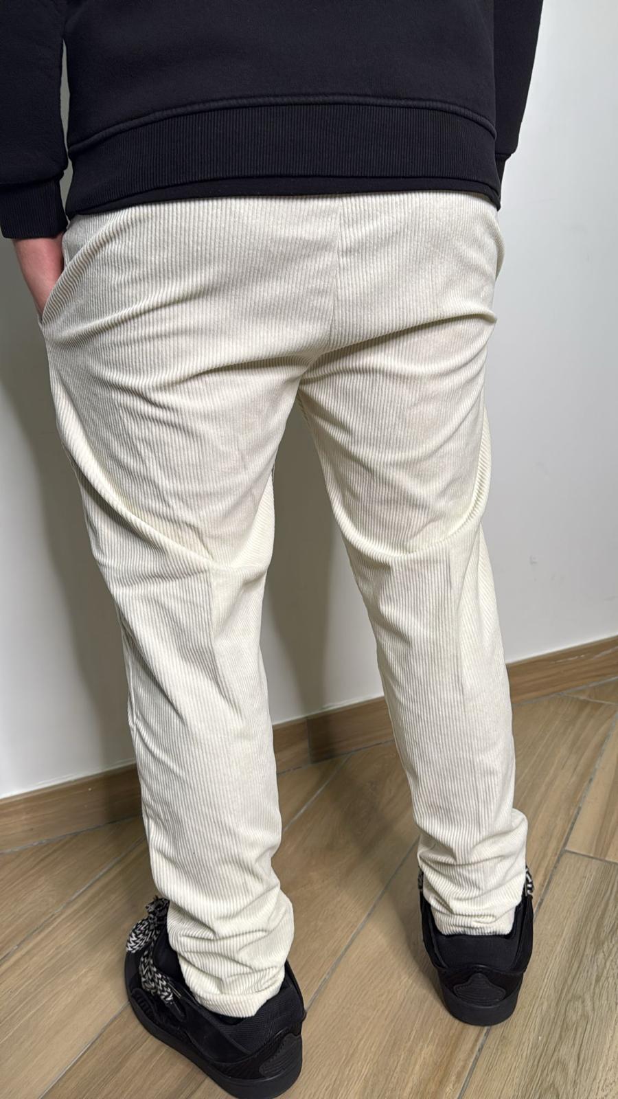 Pantalone velluto bianco dalla 42 alla 52