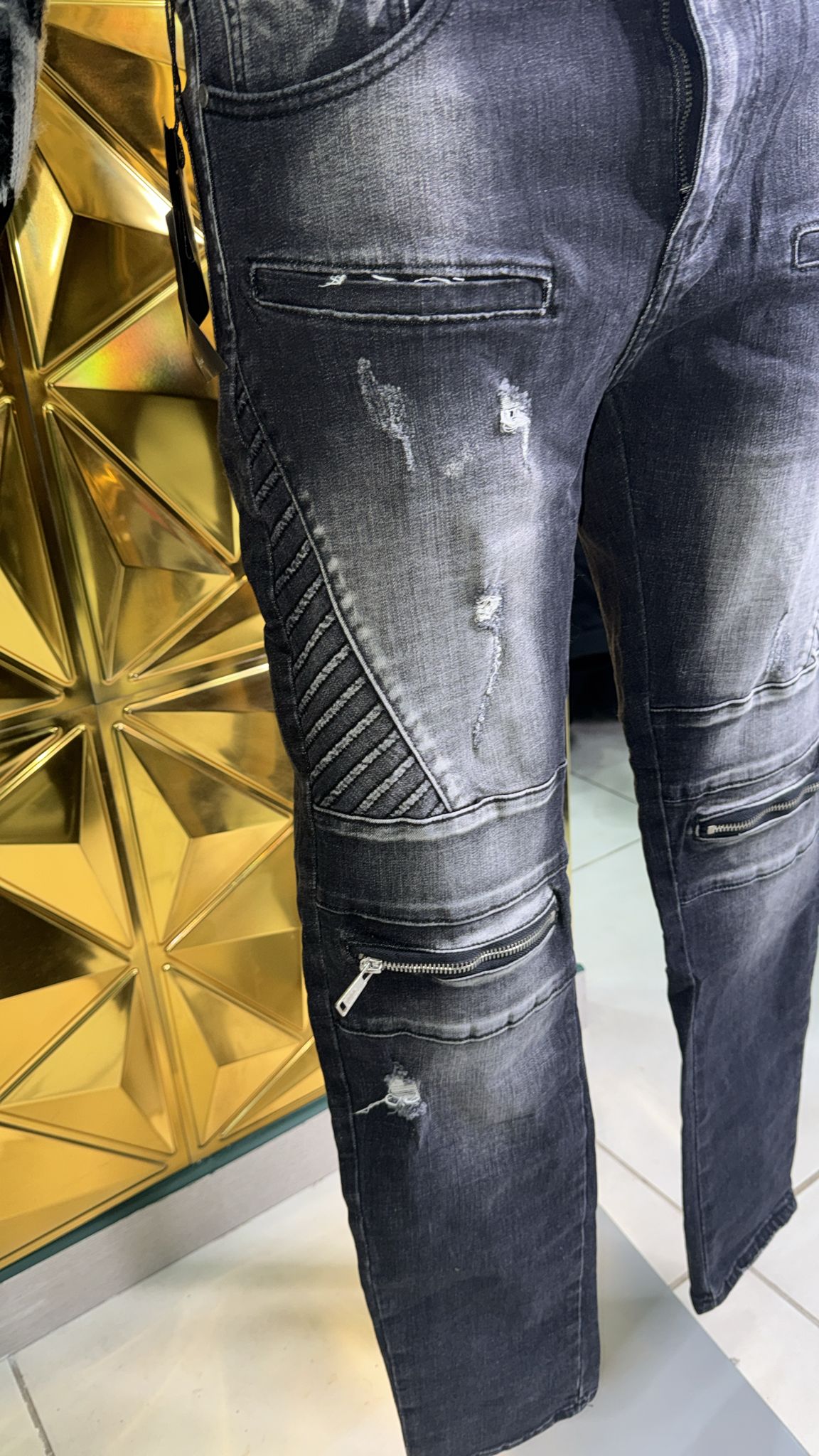 Jeans uomo biker dark gray