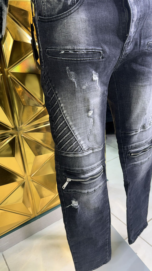 Jeans uomo biker dark gray